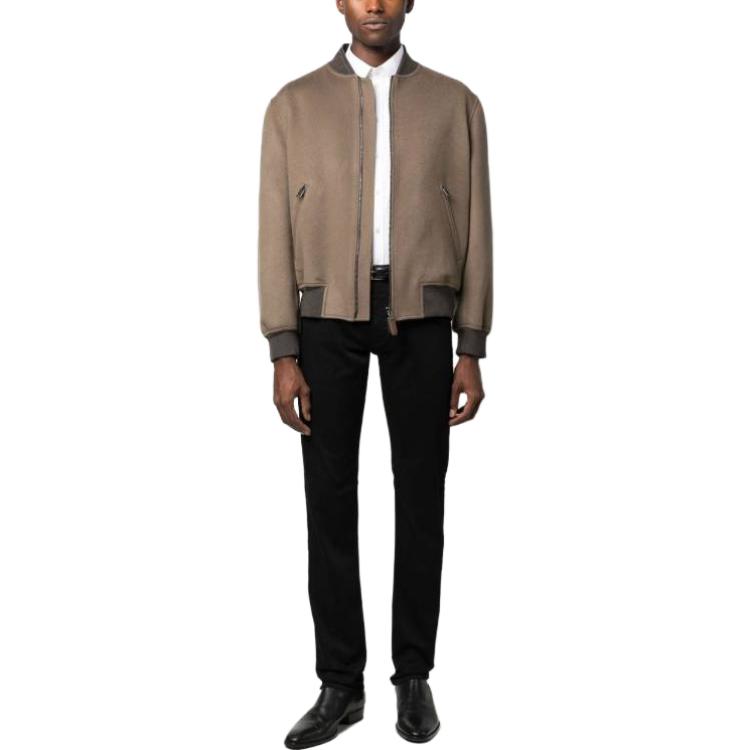 Shop EMPORIO ARMANI FW23 修身低腰直筒休闲裤 黑色 8N1J06-1DHDZ-0005