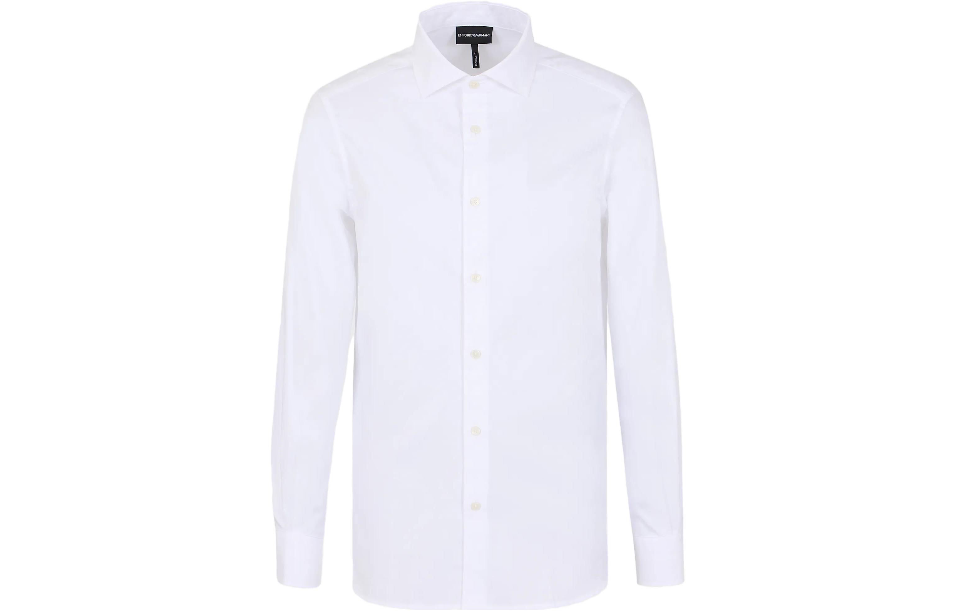 EMPORIO ARMANI FW23  Solid Color Casual Long Sleeve Button-Up Shirt 6R1C86-1NVYZ-1F1D4