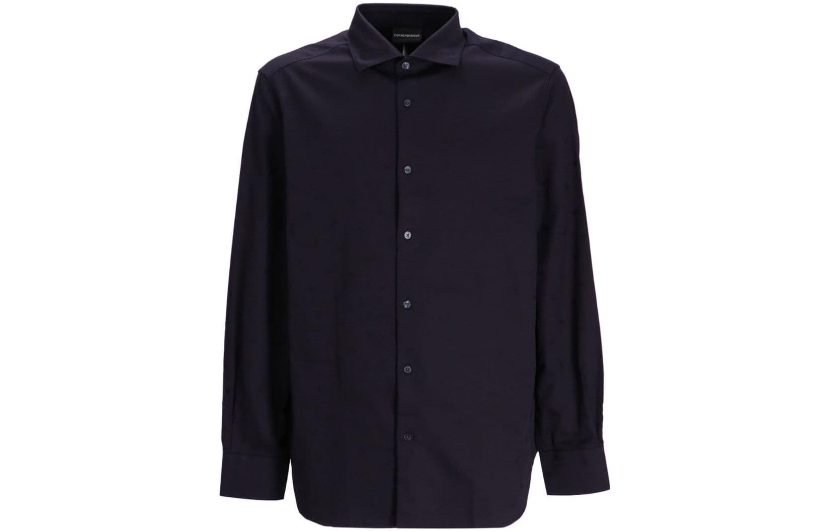 Sizing EMPORIO ARMANI FW23  Solid Color Casual Long Sleeve Button-Up Shirt 6R1C86-1NVYZ-1F1D4