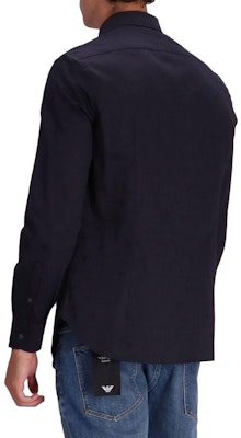 EMPORIO ARMANI FW23 Solid Color Casual Long Sleeve Button-Up Shirt 6R1C86-1NVYZ-1F1D4 1