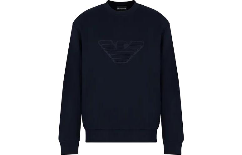EMPORIO ARMANI FW23  Solid Color Crewneck Pullover Knit Sweater. 6R1MG5-1JWPZ-09R8