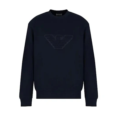 EMPORIO ARMANI FW23 Solid Color Crewneck Pullover Knit Sweater. 6R1MG5-1JWPZ-09R8