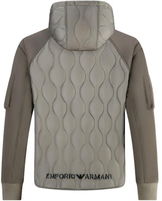 EMPORIO ARMANI FW23 Jaket Boleh Balik Berhud Kapas Warna Solid. 6R1B78-1NIKZ-0999 3