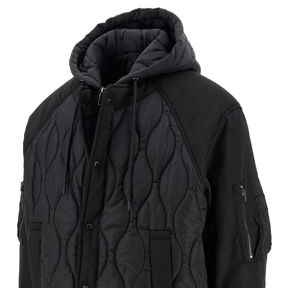 Details for EMPORIO ARMANI FW23 Jaket Boleh Balik Berhud Kapas Warna Solid. 6R1B78-1NIKZ-0999