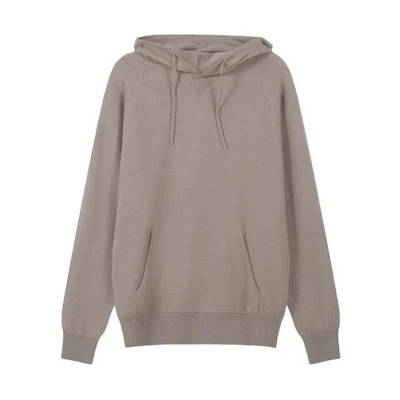 EMPORIO ARMANI FW23 Solid Color Knit Pullover Hoodie Beige. 8N1MY9-1MF8Z-0440