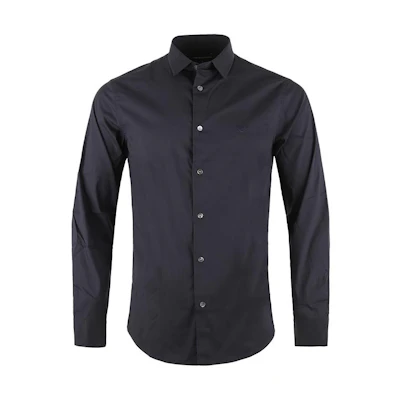EMPORIO ARMANI FW23 Solid Color Long Sleeve Casual Button-Up Shirt 8N1C09-1N19Z-0934