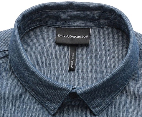 EMPORIO ARMANI FW23 Kemeja Lengan Pendek Warna Biru Solid 6R1CA6-1DRLZ-0941 Shop EMPORIO ARMANI FW23 Kemeja Lengan Pendek Warna Biru Solid 6R1CA6-1DRLZ-0941