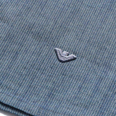 EMPORIO ARMANI FW23 Kemeja Lengan Pendek Warna Biru Solid 6R1CA6-1DRLZ-0941 Purchase EMPORIO ARMANI FW23 Kemeja Lengan Pendek Warna Biru Solid 6R1CA6-1DRLZ-0941