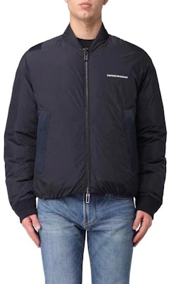 EMPORIO ARMANI FW23 Jaket Hangat Warna Solid dengan Kolar Berdiri dan Zipper. 6R1B84-1NHMZ-06D9 5