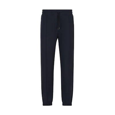 Emporio Armani FW23 Solid Knit Jogger Sweatpants in Navy Blue. 3R1PE7-1JRHZ-0920