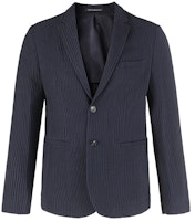 EMPORIO ARMANI FW23 Solid Textured Striped Blazer - Navy Blue H41G62-E1070-920 EMPORIO ARMANI FW23 Solid Textured Striped Blazer - Navy Blue H41G62-E1070-920