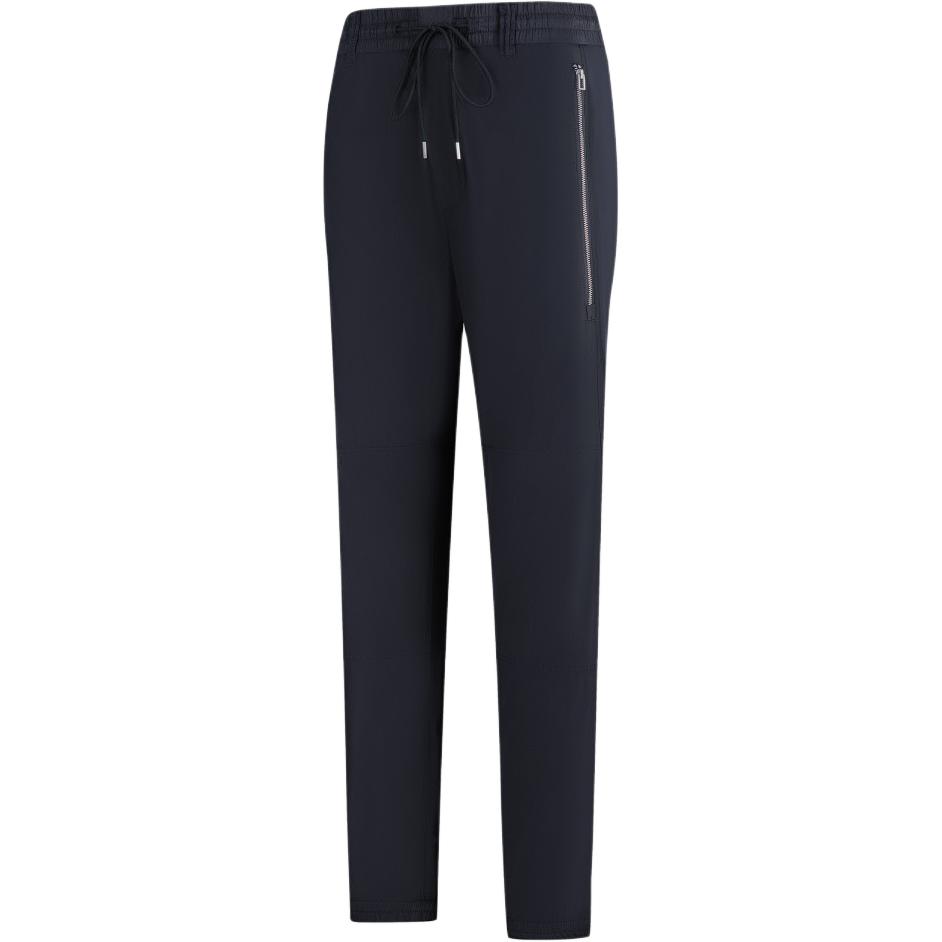 Shop EMPORIO ARMANI FW23 拉链口袋海军蓝直筒休闲裤 6R1PP1-1NAVZ-0920