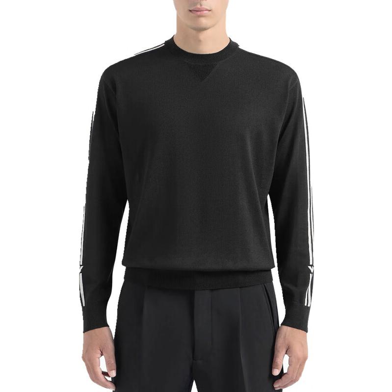 Lookbook EMPORIO ARMANI FW23  Striped Black Crewneck Sweater Long Sleeve. 6R1MXG-1MNGZ-F093