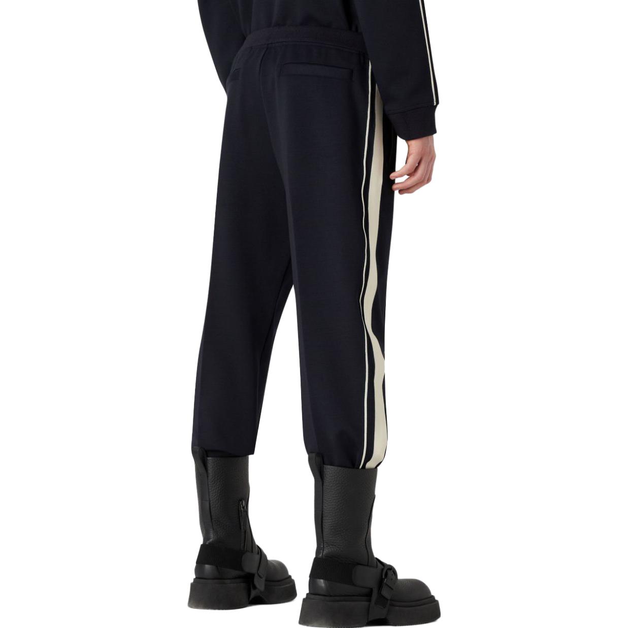 Purchase Emporio Armani FW23  Striped Knit Drawstring Sweatpants Black. 6R1PQ31JHQZ0999