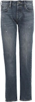 EMPORIO ARMANI FW23 Washed Vintage Straight Jeans with Zipper Pockets Blue 6R1J75-1DMXZ-0942 EMPORIO ARMANI FW23 Washed Vintage Straight Jeans with Zipper Pockets Blue 6R1J75-1DMXZ-0942