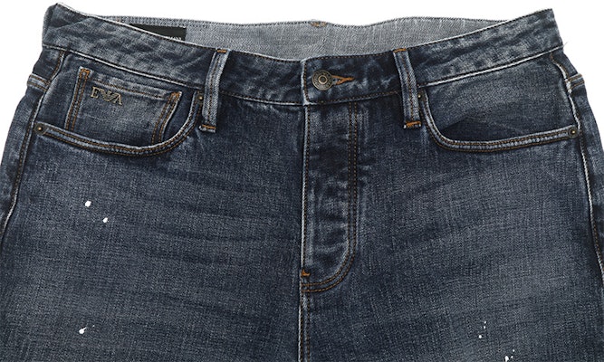 EMPORIO ARMANI FW23 水洗复古直筒牛仔裤 蓝色带拉链口袋 6R1J75-1DMXZ-0942 Details for EMPORIO ARMANI FW23 水洗复古直筒牛仔裤 蓝色带拉链口袋 6R1J75-1DMXZ-0942