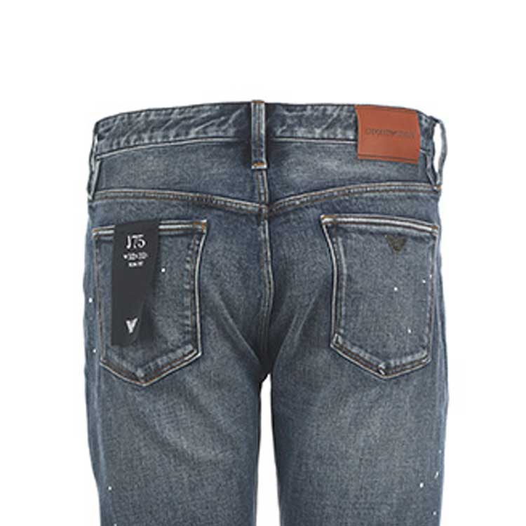 Sizing EMPORIO ARMANI FW23 水洗复古直筒牛仔裤 蓝色带拉链口袋 6R1J75-1DMXZ-0942
