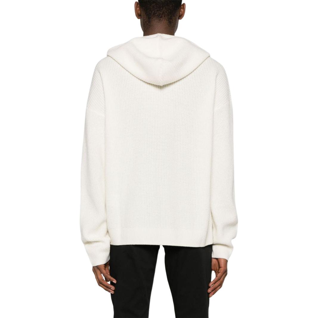 EMPORIO ARMANI FW23  White Heart Letter Hooded Loose Knit Sweater. 3D1MVJ-1M42Z-F130 圖 4