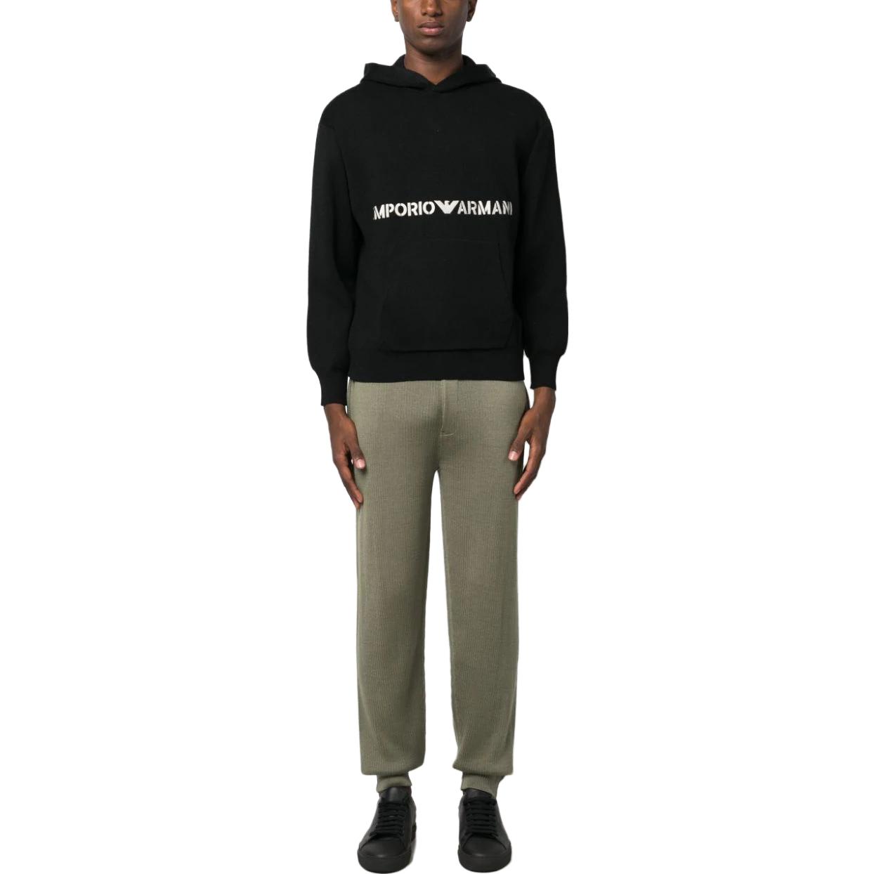 Emporio Armani FW23 Black Hoodie with Logo Print for Men 6R1MX7-1MNBZ- F016 圖 3