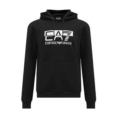Emporio Armani FW23 Black Letter Print Hoodie 6RPM02-PJ07Z-0200