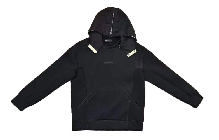 Emporio Armani FW23 Black Logo Print Hoodie 6K1M95-1JUWZ-0999
