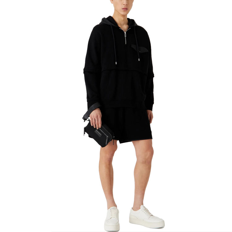 Emporio Armani FW23 Black Solid Knit Zip-Up Hoodie 6R1MBV-1JWPZ-10999 圖 3