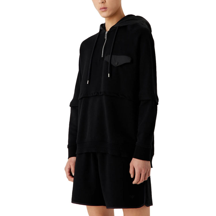 Emporio Armani FW23 Black Solid Knit Zip-Up Hoodie 6R1MBV-1JWPZ-10999 圖 4
