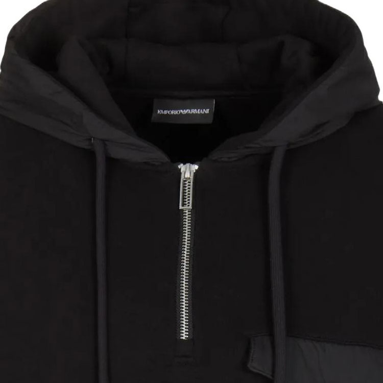 Emporio Armani FW23 Black Solid Knit Zip-Up Hoodie 6R1MBV-1JWPZ-10999 圖 7