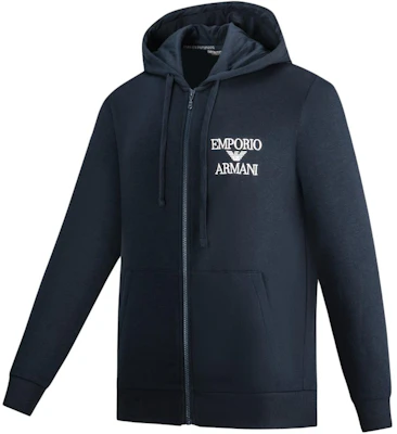 Emporio Armani FW23 黑色拉鏈連帽衫帶標誌印花 111784-3F571-00020 Shop Emporio Armani FW23 黑色拉鏈連帽衫帶標誌印花 111784-3F571-00020