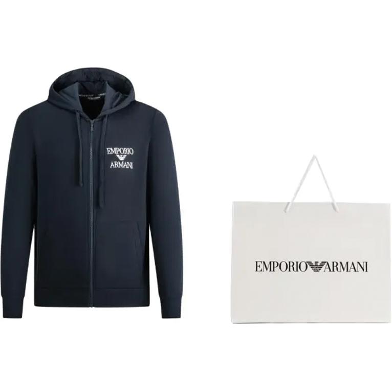 Purchase Emporio Armani FW23 黑色拉鏈連帽衫帶標誌印花 111784-3F571-00020