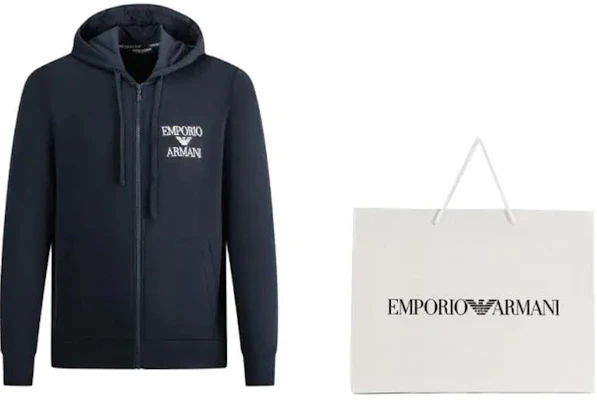 Emporio Armani FW23 黑色拉鏈連帽衫帶標誌印花 111784-3F571-00020 Purchase Emporio Armani FW23 黑色拉鏈連帽衫帶標誌印花 111784-3F571-00020
