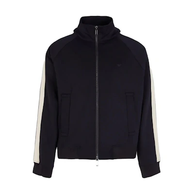 Emporio Armani FW23 Colorblock Striped Zip Jacket Black 6R1MF81-JHQZ1-0920