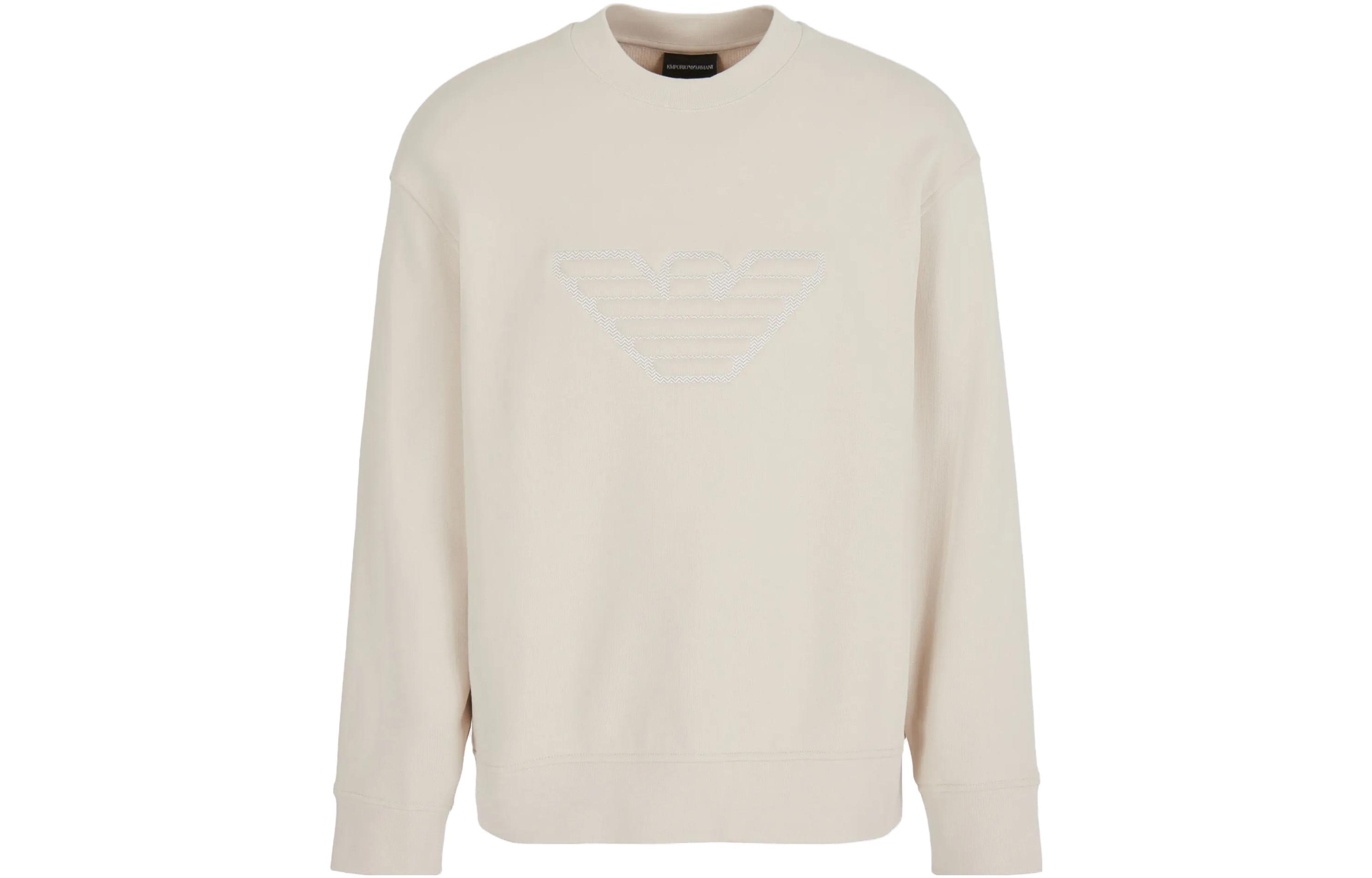 EMPORIO ARMANI FW23 Crewneck Pullover Knit Sweater  Light Brown 6R1MG5-1JWPZ-01L7