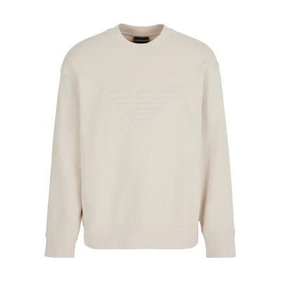 EMPORIO ARMANI FW23 Crewneck Pullover Knit Sweater Light Brown 6R1MG5-1JWPZ-01L7