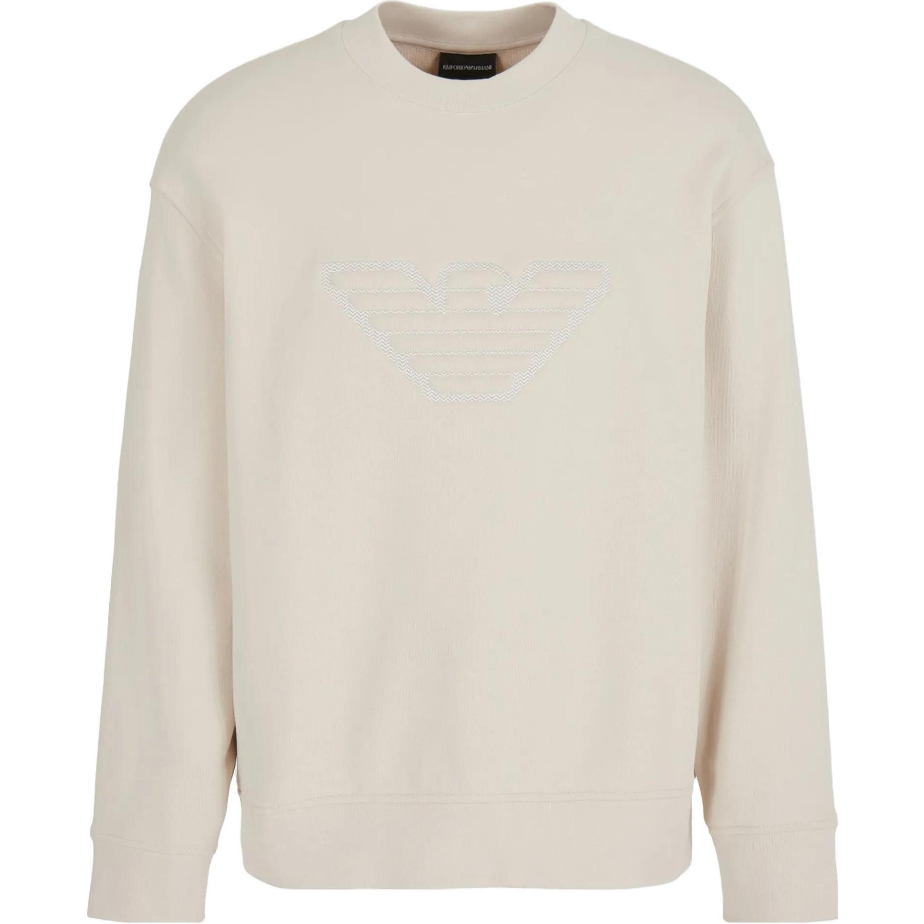 Lookbook Jersey de Punto Cuello Redondo EMPORIO ARMANI FW23 Marrón Claro. 6R1MG5-1JWPZ-01L7