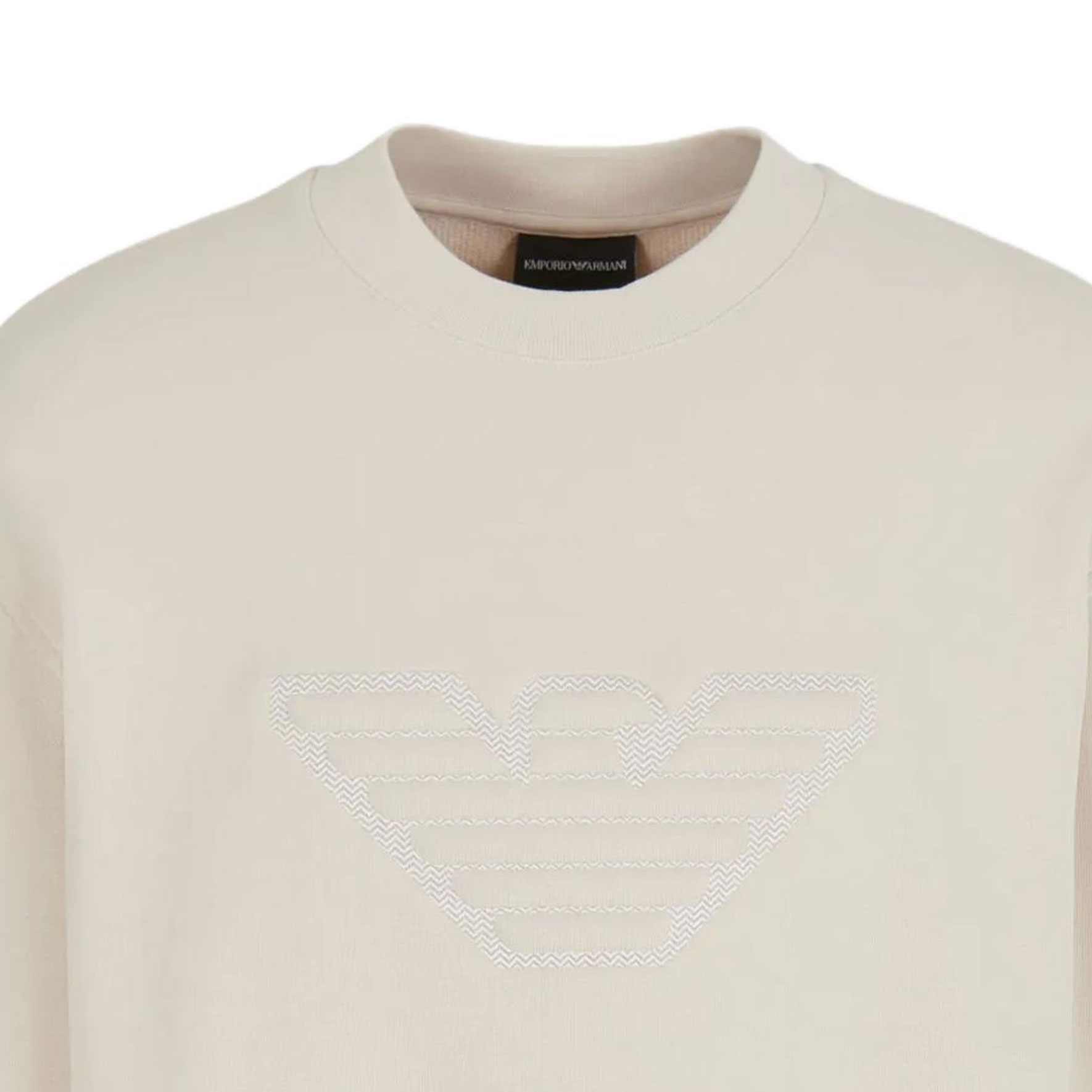 Shop Jersey de Punto Cuello Redondo EMPORIO ARMANI FW23 Marrón Claro. 6R1MG5-1JWPZ-01L7