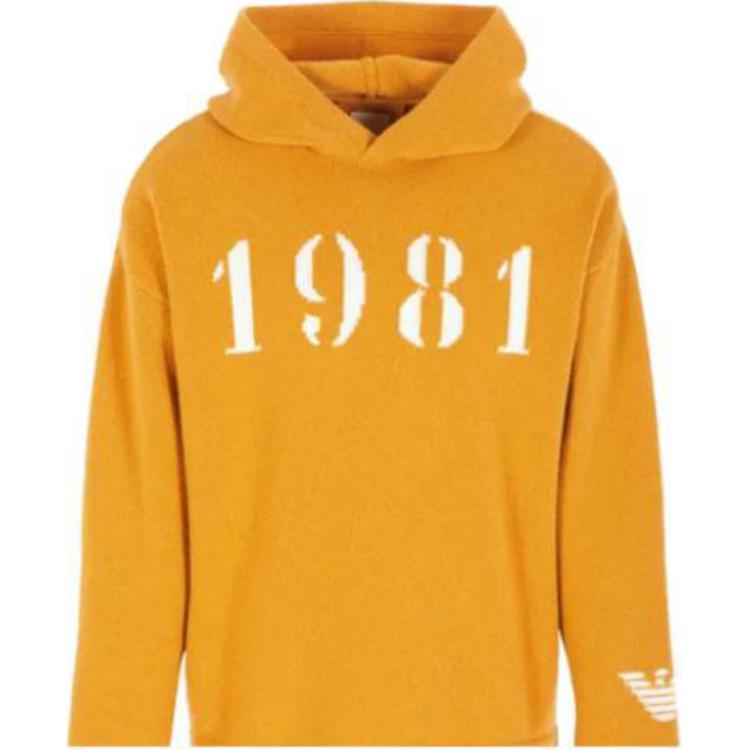 Emporio Armani FW23 Digital Print Yellow Hoodie Men 6R1MZ7-1M6RZ-0217