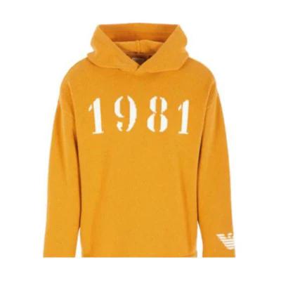 Emporio Armani FW23 Digital Print Yellow Hoodie Men 6R1MZ7-1M6RZ-0217