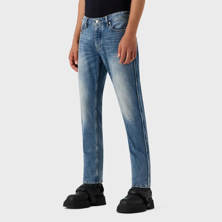 EMPORIO ARMANI FW23 Distressed Slim Fit Low Waist Jeans Men’s Light Blue 6R1J75-1DQSZ-0943 圖 4