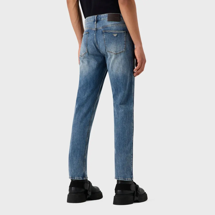 EMPORIO ARMANI FW23 Distressed Slim Fit Low Waist Jeans Men’s Light Blue 6R1J75-1DQSZ-0943 圖 5