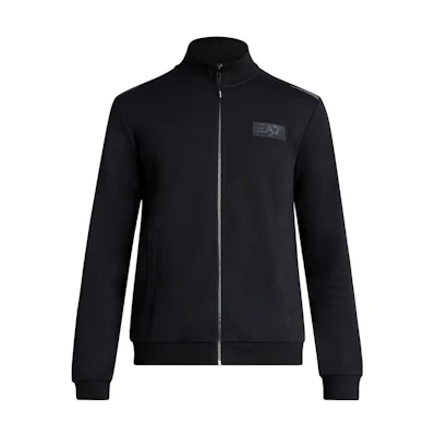 Emporio Armani FW23 EA7 Logo Print Black Zip-Up Casual Jacket 6RPM83-PJARZ-1200