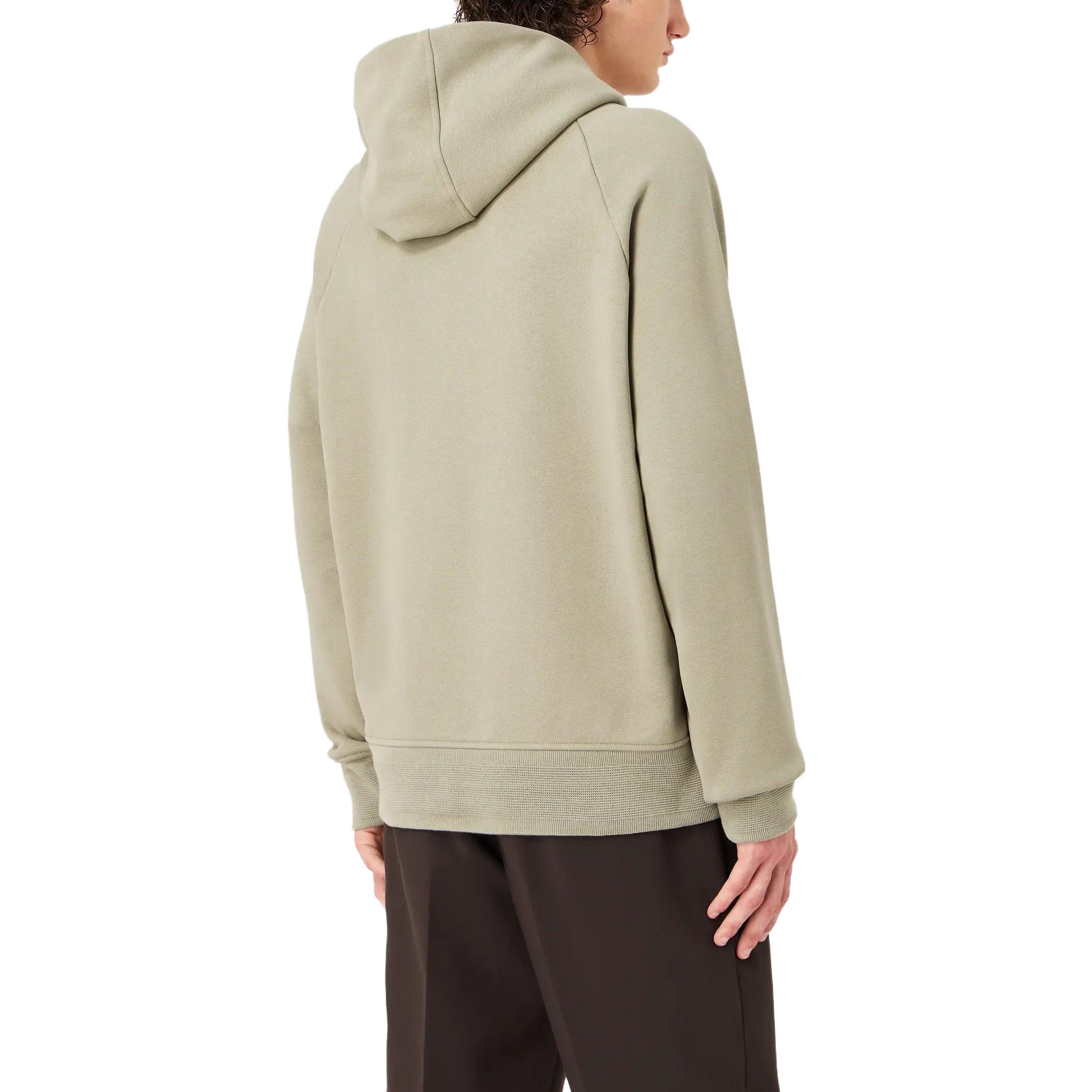 Shop Emporio Armani FW23 男士刺绣标志休闲卫衣鼠尾草绿色 6R1ME9-1JWPZ-05C4