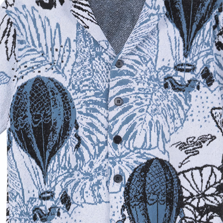 Sizing Kemeja Kasual Lengan Pendek Pria EMPORIO ARMANI FW23 Motif Bunga. 6R1CV5-1M40Z-F116