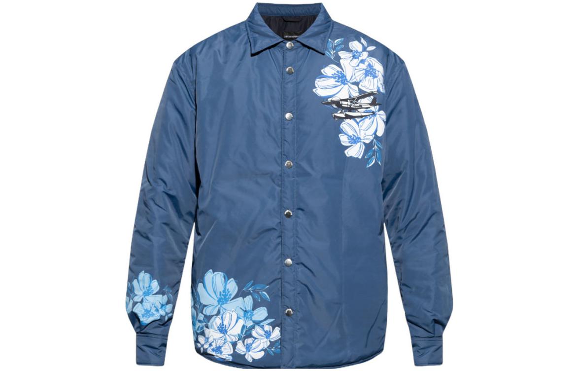 Emporio Armani FW23 Floral Single-Breasted Casual Jacket Men’s Blue 6R1B8P-1NZ6Z-0922