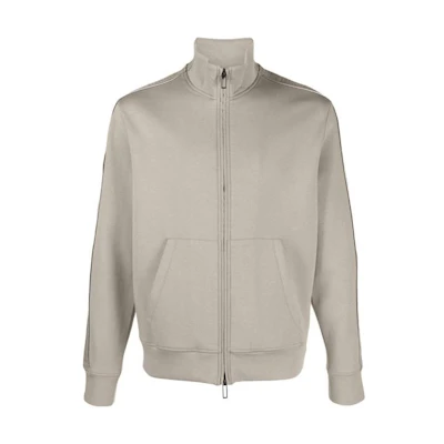 Emporio Armani FW23 Light Grey High-Neck Zip-Up Sweatshirt 6R1MF1-1JHSZ-0643