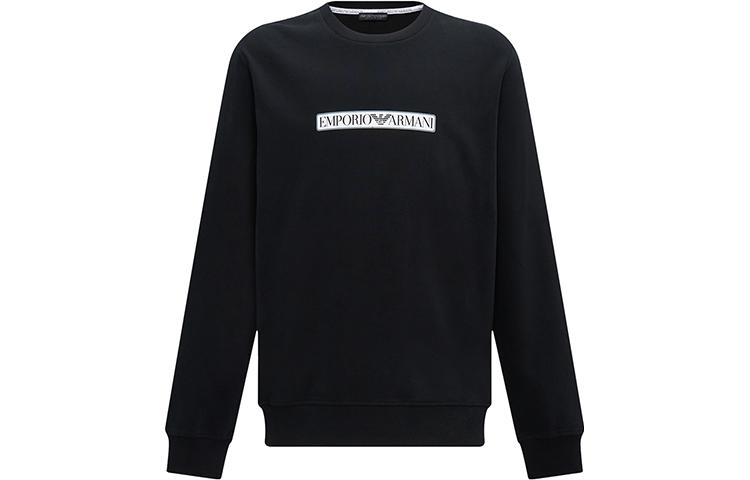 Emporio Armani FW23 Logo Print Crewneck Sweatshirt Black 111785-3F573-0020