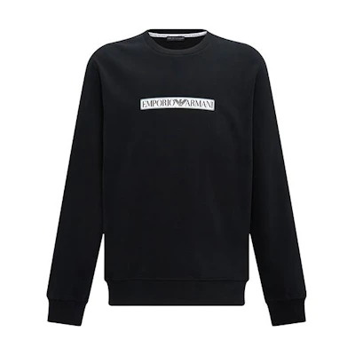 Emporio Armani FW23 Logo Print Crewneck Sweatshirt Black 111785-3F573-0020