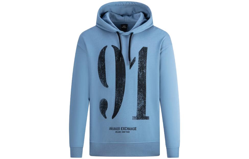 Emporio Armani FW23 Logo Print Hooded Long-Sleeve Casual Sweatshirt Men 6RZM01-ZJ4XZ-15CU