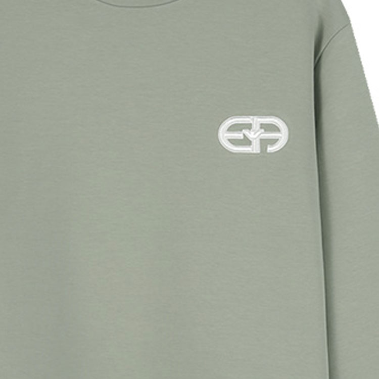 Cheap EMPORIO ARMANI FW23 Logo Pullover Sweatshirt Men’s Sage Green. 8N1ML7-1JHSZ-0606