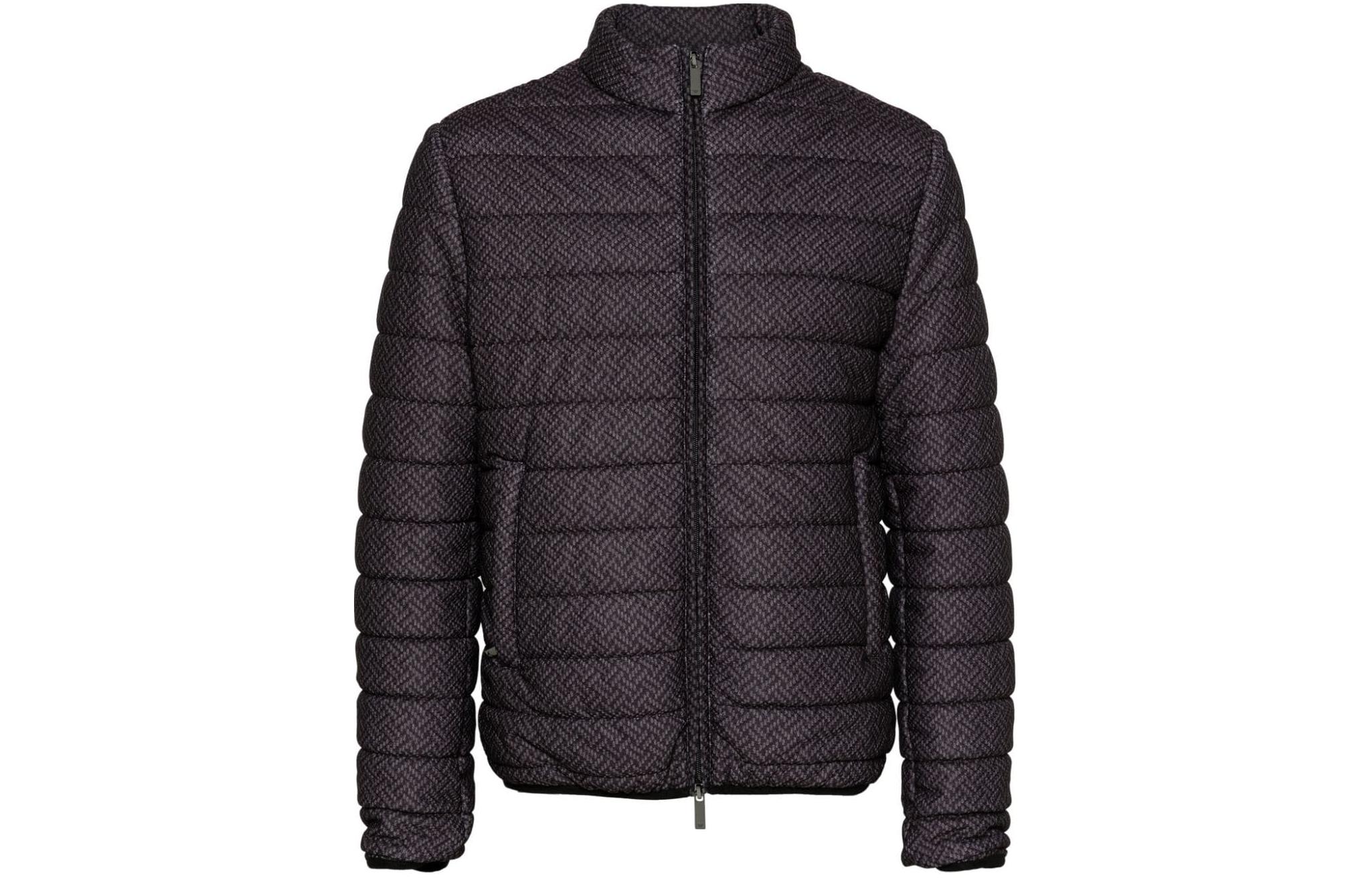 Order Emporio Armani FW23灰色几何印花修身保暖高领夹克 3D1B7Q-1J9BZ-F048